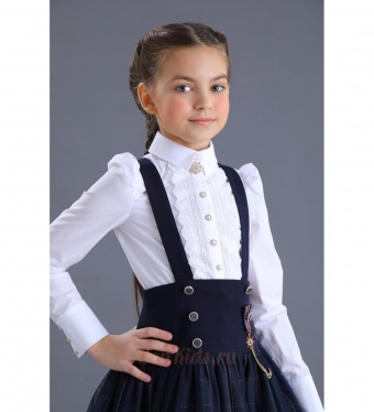 Школьная Блузка для девочки 1598-519-ВХБХ Маленькая Леди