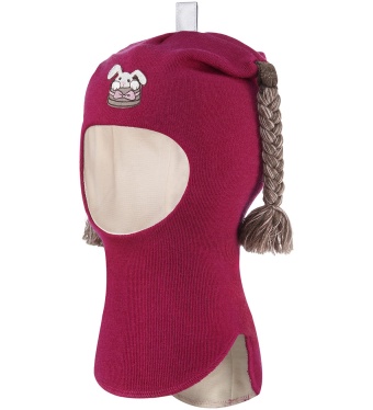Teyno, Зимний шлем для девочки 5037А5 (вишневый с косичками)