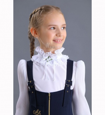 Школьная Блузка для девочки 295-521-ВПШС (белый) Маленькая Леди