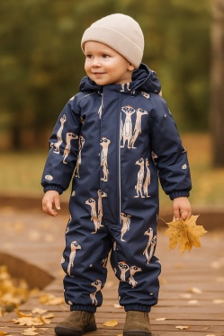 PogoKids, демисезонный комбинезон PG88301-3 (синий, сурикаты)