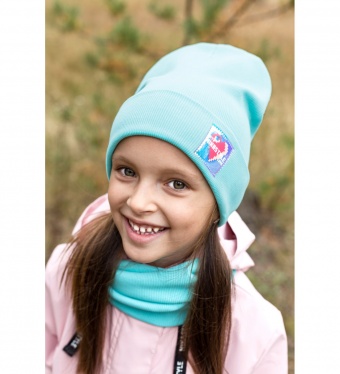 Демисезонный комплект NikaStyle из шапки и снуда 12л6621 (ментоловый) -купить в интернет-магазине BonKids.ru