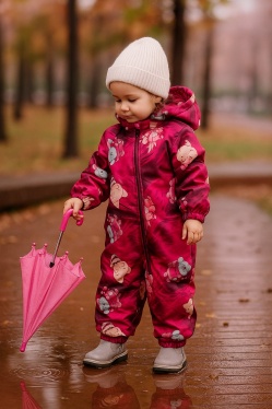 Комбинезон демисезонный Huppa DEIRO 3 36290310-33034 (малиновый, принт)