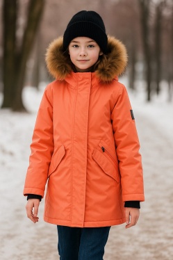 Huppa, Зимняя парка VIVIAN 1 12490120-00049 (неоновый коралл) с натуральным мехом