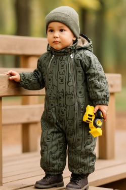 Комбинезон демисезонный Kerry HAPPY K25003-3300 (хаки, принт)