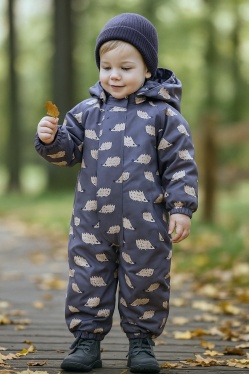 PogoKids, демисезонный комбинезон PG88261-2 (серый, ёжики)