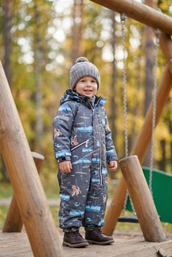 PogoKids, демисезонный комбинезон PG88269-2 (серый, осьминожки)