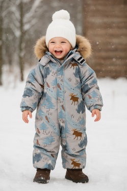 PogoKids, зимний комбинезон W25_PG-88244-18 (светло-бежевый, зимний лес)