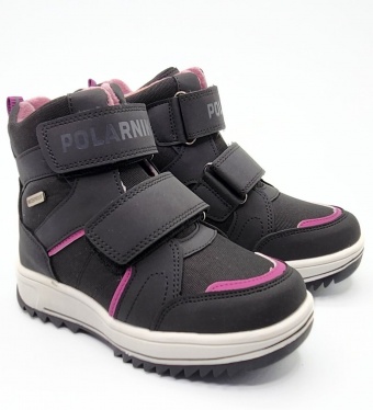 Ботинки зимние Polarnik для девочки Pol-FW22-02_99 (черный, фуксия)