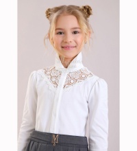 Блузка Маленькая Леди 1867-518-ТХК-180 молочная