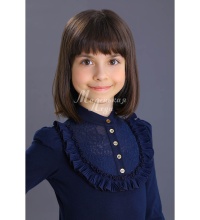 Школьная блузка для девочки из трикотажа хлопкового, синий / 2155-520-тхк-180