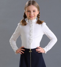 Школьная Блузка для девочки 2262-521-ТХК-180 (молочная) Маленькая Леди