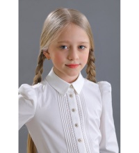 Школьная Блузка для девочки 2276-521-ВХБПЭ (молочный) Маленькая Леди