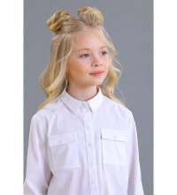 Школьная Блузка для девочки 2332/2-522-ВХБПЭ (белая) Маленькая Леди