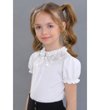 Школьная Блузка для девочки 2356-522-ТХК-180 (белая) Маленькая Леди