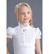 белая блузка школьная с коротким рукавом