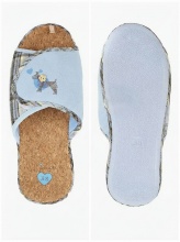 TinGo, Женские тапочки с анатомической стелькой HL42257 (голубые, клетка)