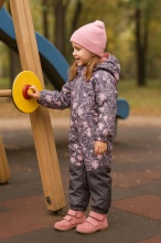 Комбинезон демисезонный Kerry JOY K25018-3819 (серый, цветы)