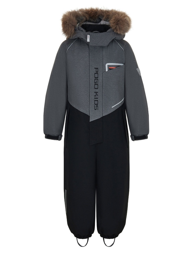 Комбинезон зимний PogoKids  W25_PG-88231-2 (серый-черный)