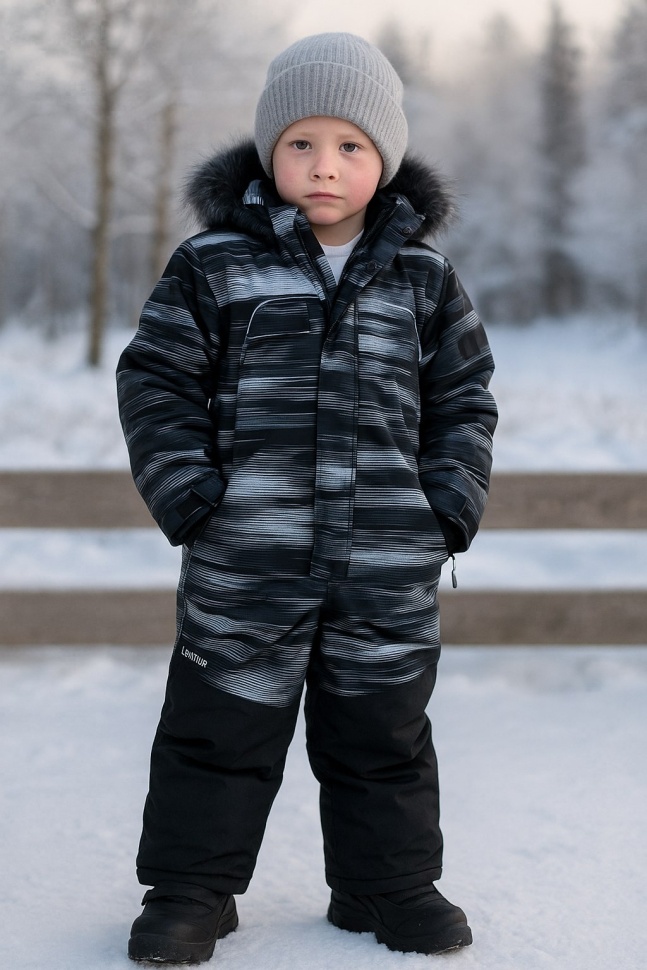 Комбинезон Зимний Huppa BRUCE 2 36330230-32409 (черный, принт)