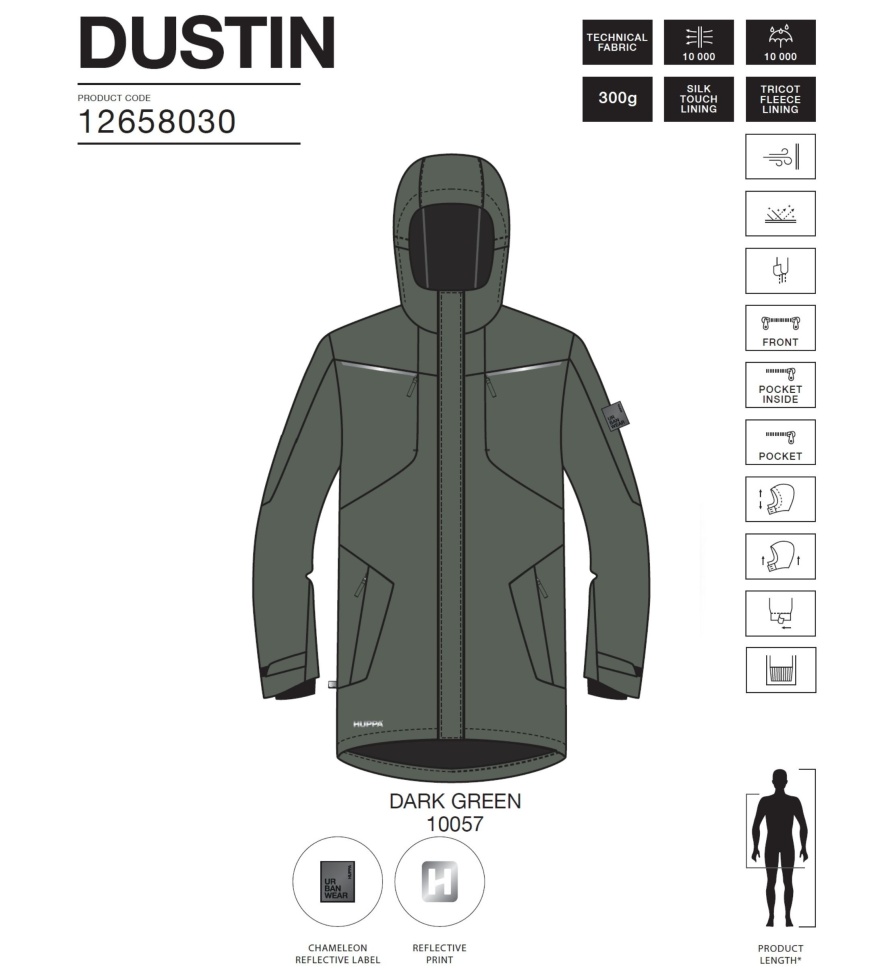 Парка зимняя Huppa DUSTIN 12658030-10057 цвета хаки