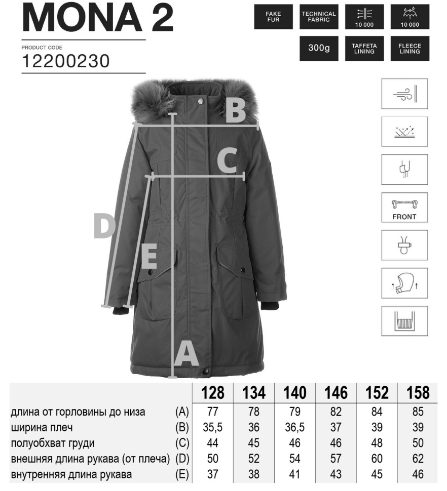 Парка зимняя Huppa MONA 12200030-70035 голубая